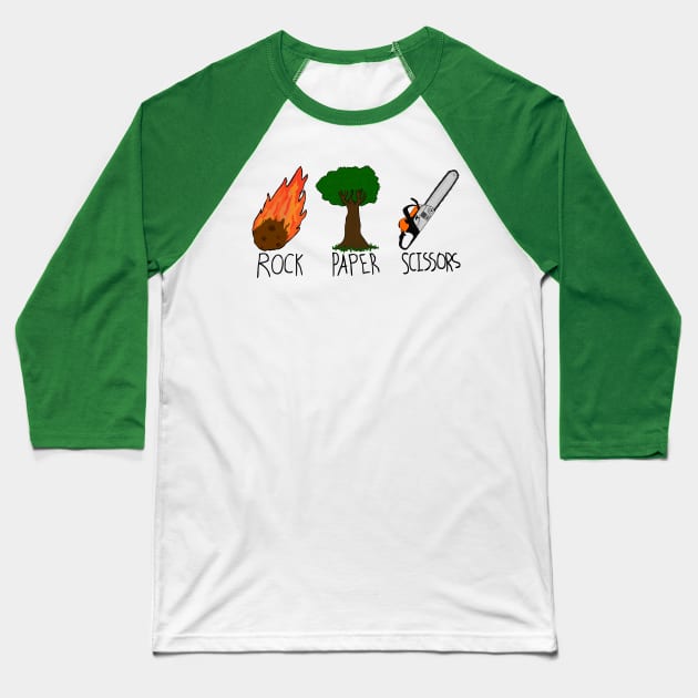 Rock, Paper, Scissors! Baseball T-Shirt by Cowzai